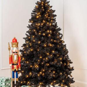 BAVARIAN Black Fir 8ft /240cm Pre-Lit Christmas Tree Cool White LED