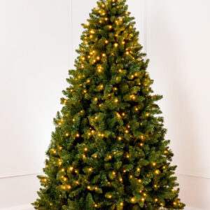BAVARIAN Green Fir 10ft / 300cm Pre Lit Christmas Tree Warm White LED