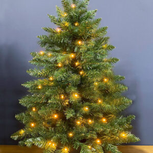 Bavarian Fir Green 3ft / 90cm Pre Lit Christmas Tree Warm White LED