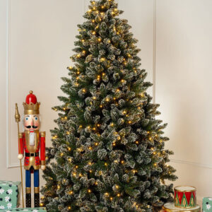 Bavarian Snow Tipped 6FT /180cm Pre Lit Christmas Tree Duel Colour LED