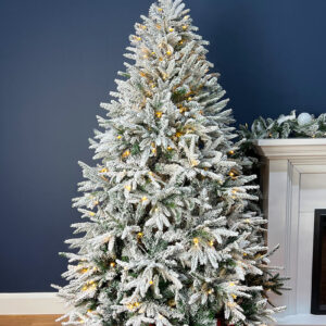 Winter Deluxe Flocked 7ft/210cm Pre-Lit Christmas Tree