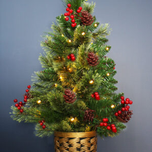 New Hampshire Potted Pine 2ft/ 60cm Pre-Lit Christmas Tree