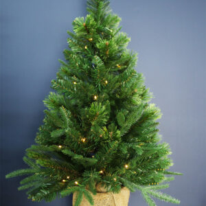 3ft/90cm NEW HAMPSHIRE Green Pre-Lit Christmas Tree