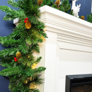 50m Christmas Garland Green Pre-Lit 540 Warm White Lights