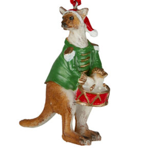80mm Christmas Kangaroo Hanging Decoration Green