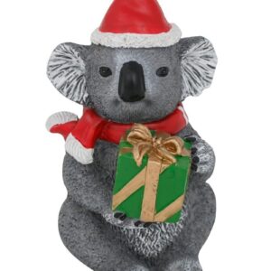 13cm Aussie Figurine Christmas Koala with Present