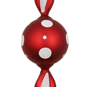 Christmas Tree Candy Red With White Dots 37cm