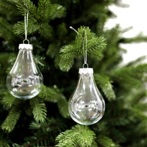 DIY CLEAR BULB SHAPED 10 x 7cm Christmas Baubles Packs