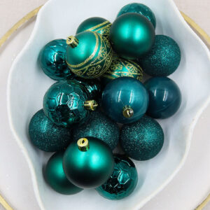 DARK TEAL Decorative Christmas Baubles 60mm 34 Pack