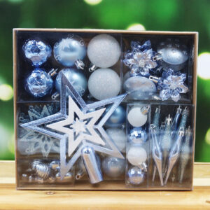 Light Blue Christmas Tree 45pc Bauble Pack