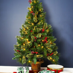 New Hampshire Potted Pine 4ft/120cm Pre-Lit Christmas Tree