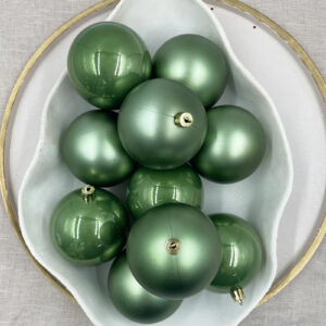 150mm Sage Christmas Baubles Pearl