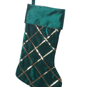 Green Lattice Christmas Stocking