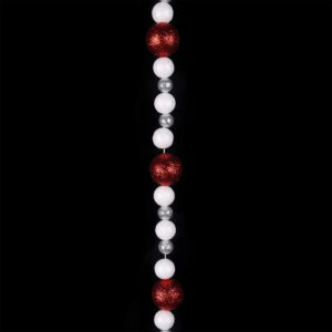 Red & White Glitter Garland 120cm
