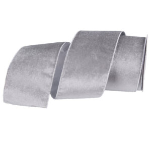 SILVER Velour Double Layer Ribbon 10cm Wide