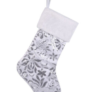 Silver and white Christmas Stocking