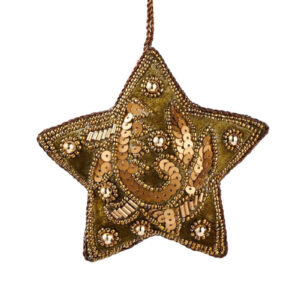 SAGE Hand Beaded Star Tree Ornament 10CM