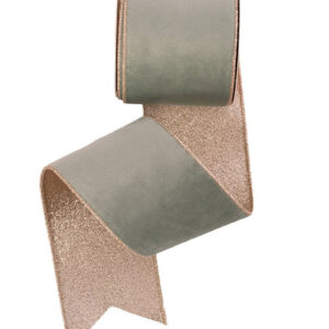 Mint & Champagne Velour Christmas Tree Ribbon 10m x 10cm