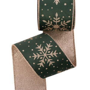 Emerald Velour Christmas Tree Ribbon with snowflake