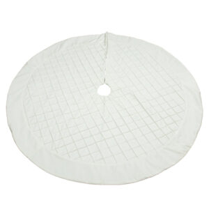 Ivory Christmas Tree Skirt with Pin Tucks - 120cm