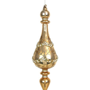 Antique Glass Gold Finial 24cm