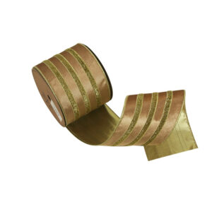 Gold Velvet Ribbon with Sparkle Detail