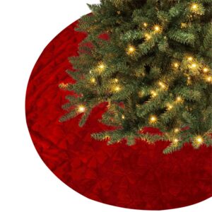 Luxe Red Faux Fur and bow detail Tree Skirt