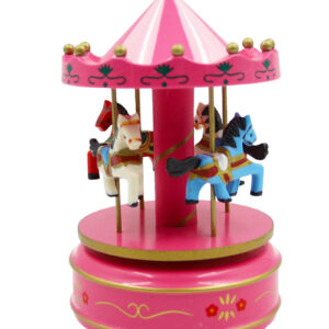 WOODEN Musical Carousel - Hot Pink