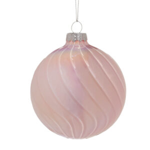Blush Pink Glass Bauble 80mm
