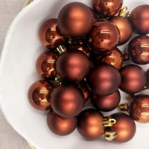 Coffee 200mm Christmas Baubles Gloss 4 Pack