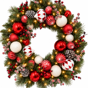 Peppermint Lane Christmas Wreath - 66cm / 28 Inch