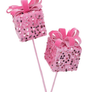 Candy Pink Sequin Gift Box Pick 66cm