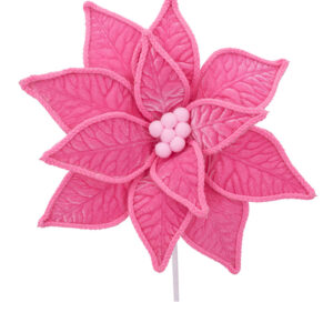 Candy Pink Velour Poinsettia 31cm