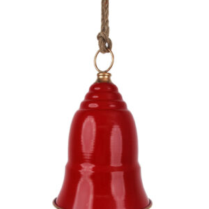 Red Sleigh Bell with Champagne Cap and Rim - 26cm x 17cm