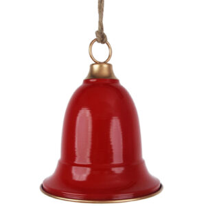 Red Sleigh Bell with Champagne Top and Rim - 15cm x 19cm