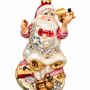Christmas Santa Glass Ornament